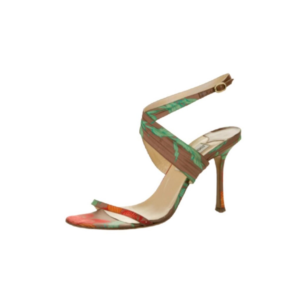 JIMMY CHOO Floral Tropical Ankle Sandals